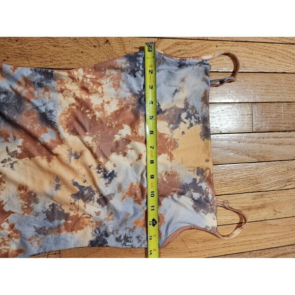 Shein Womens Cami Dress Multicolor Tie Dye Spaghetti Strap Cowl Neck L New - Picture 3 of 8